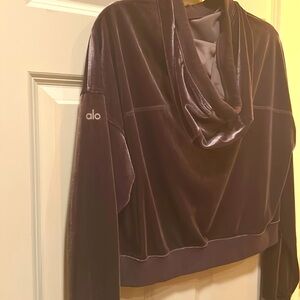 ALO Yoga Rich Plum Velvet Hoodie